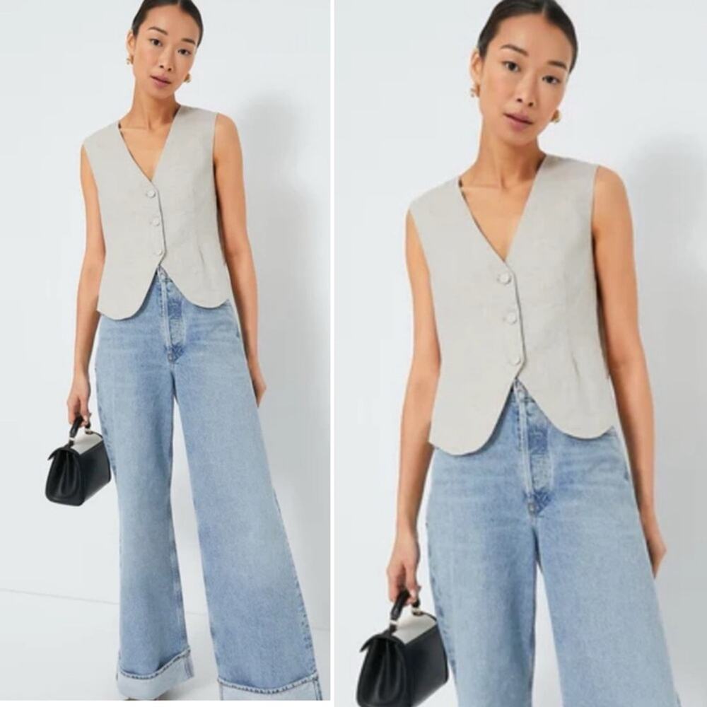 Tuckernuck Natural Linen Grey Vest XS